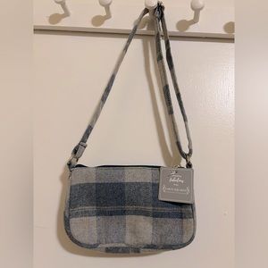 Small blue tweed wool purse from Scotland